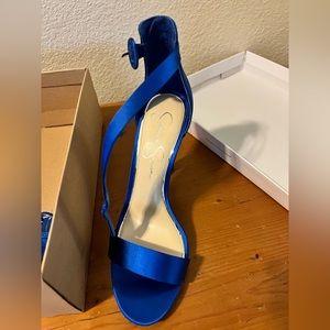 Jessica Simpson blue Iris satin dress pumps